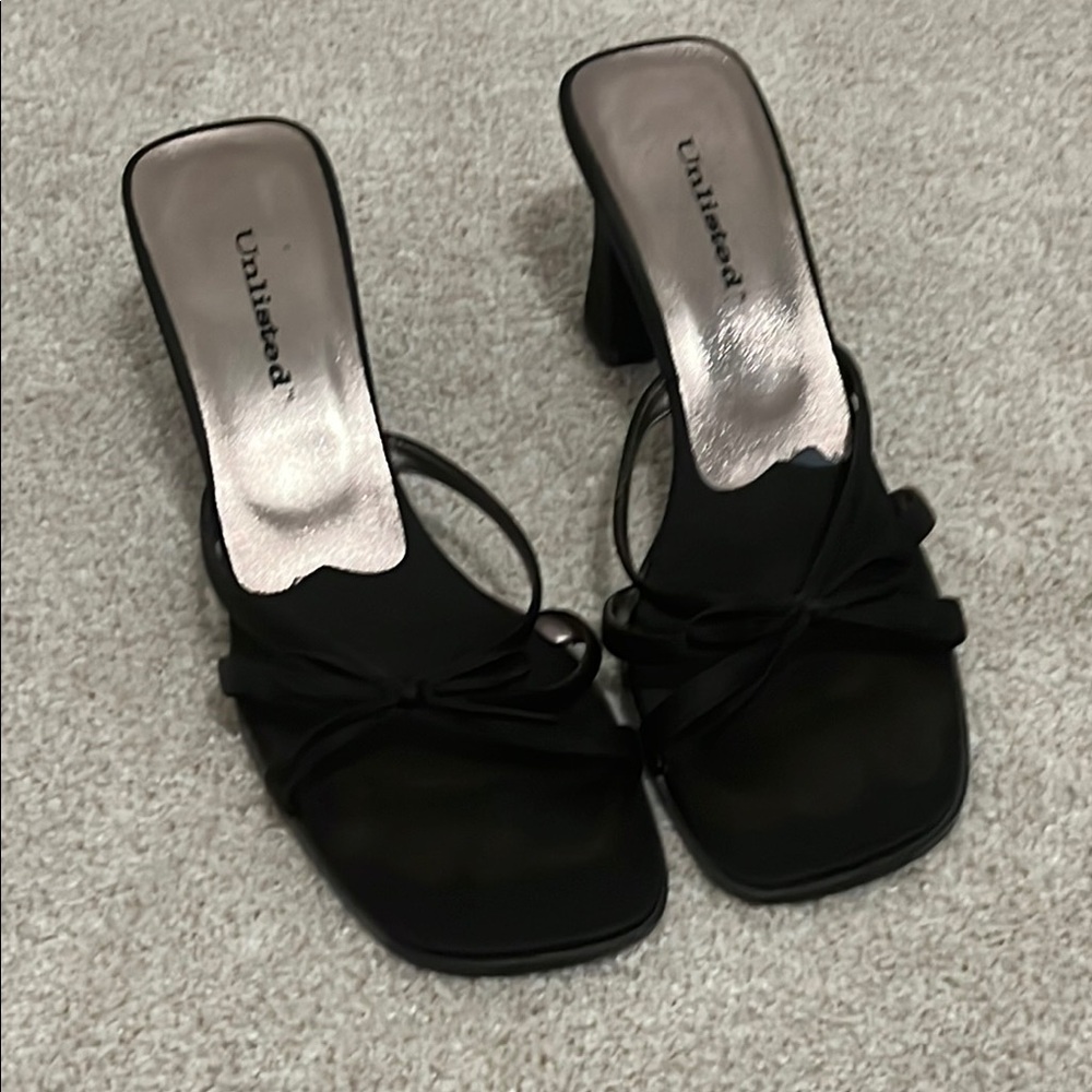 Unlisted Black Heels with Ruched Detail